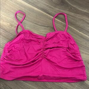 Pink Ruched Crop Top